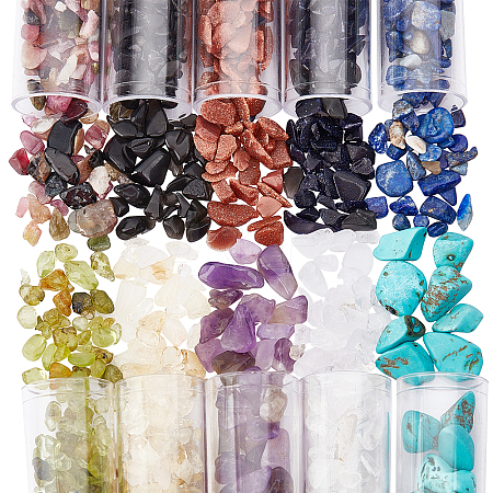 180G 10 Style Natural & Synthetic Gemstone Beads G-NB0003-22-1