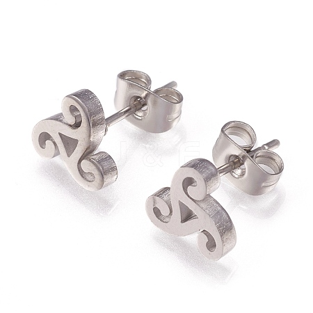 304 Stainless Steel Stud Earrings X-EJEW-N045-05P-1