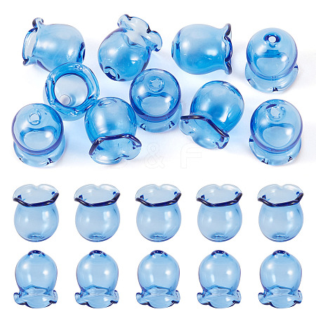 10Pcs Glass Bead Caps for Wind Chimes Making GLAA-BY0001-05H-1