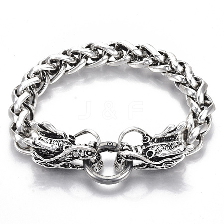 Men's Alloy Wheat Chain Bracelets BJEW-T014-08AS-1