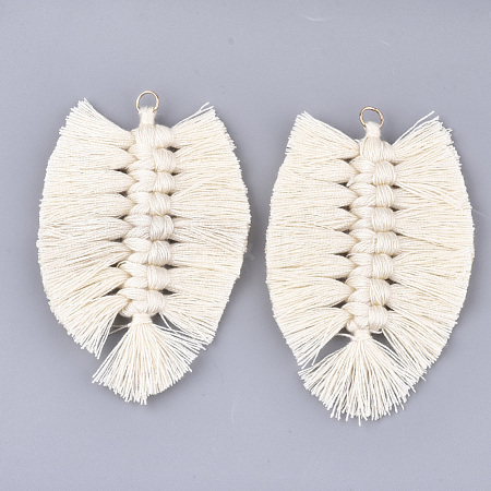 Polycotton(Polyester Cotton) Tassel Big Pendant Decorations FIND-T035-02H-1