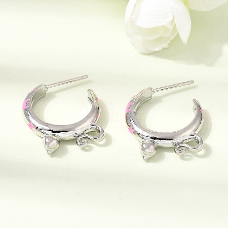 Brass Enamel Stud Earrings KK-CBA8324-23P-02-1