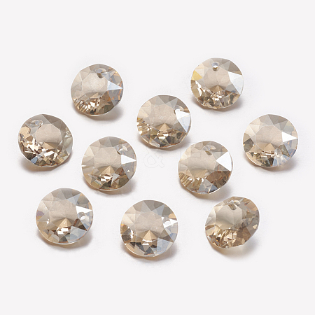 Faceted Glass Rhinestone Charms RGLA-F051-10mm-001GS-1