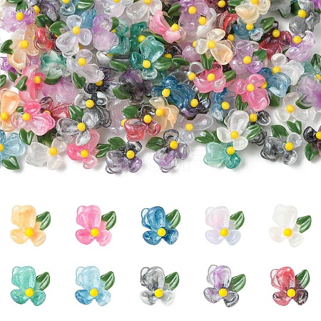 100Pcs 10 Colors Transparent Resin Cabochons FIND-CJ0004-67-1