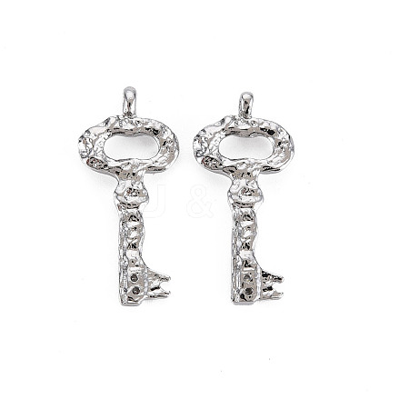 Brass Micro Pave Clear Cubic Zirconia Pendants KK-S356-629-NF-1