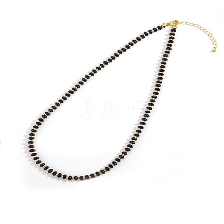 Colorful Natural Obsidian Rondelle Beaded Necklaces for Summer Beach Style CL7611-8-1