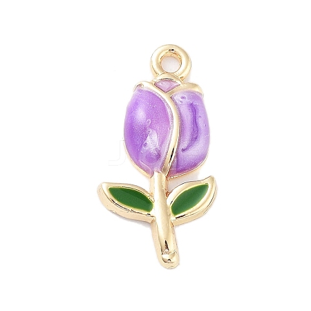Golden Plated Alloy Enamel Pendants ENAM-L047-01G-02-1