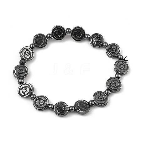 Synthetic Non-Magnetic Hematite Beaded Bracelets BJEW-E084-08-1