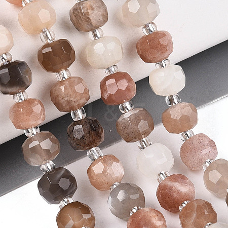 Natural Multi-Moonstone Beads Strands G-N327-08A-08-1