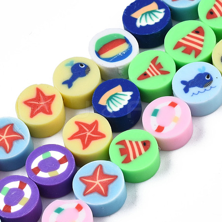 Handmade Polymer Clay Beads Strands CLAY-T020-04-1