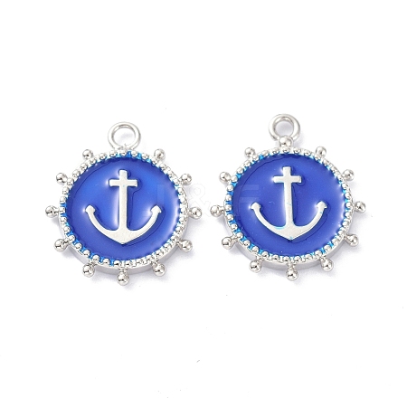 Eco-Friendly Stainless Steel Enamel Pendants STAS-C031-02P-01-1
