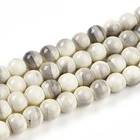 Baking Paint Glass Beads Strands DGLA-N013-8mm-02-1
