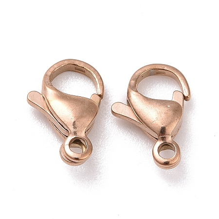 Ion Plating(IP) 304 Stainless Steel Lobster Claw Clasps X-STAS-H353-D-02RG-1
