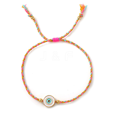 Brass Enamel White Evil Eye Link Braclets FV7122-3-1