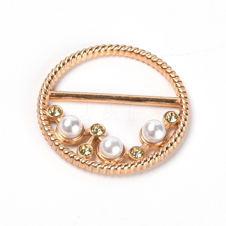 Alloy Resin Imitation Pearl Buckles JEWB-WH0014-07F-1