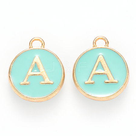 Golden Plated Alloy Enamel Charms ENAM-S118-05A-1