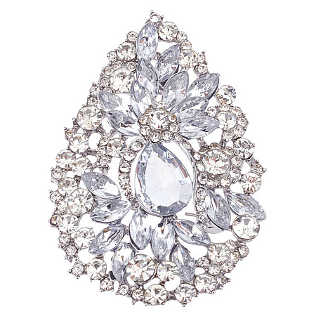 1Pc Alloy Rhinestone Brooches JEWB-MA0001-02B-1