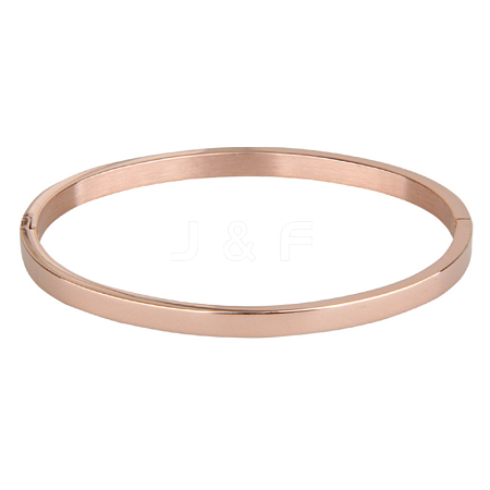 Ion Plating(IP) 304 Stainless Steel Bangles BJEW-E277-42A-RG-1