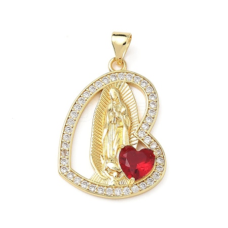 Brass Micro Pave Cubic Zirconia Pendants KK-L243-05G-01-1