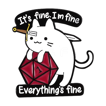 I'm Fine Cat Sword Enamel Pins PW-WG13980-01-1