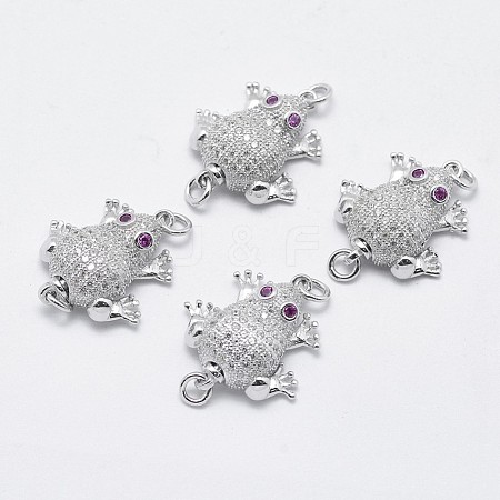 925 Sterling Silver Cubic Zirconia Box Clasps STER-F037-018P-1