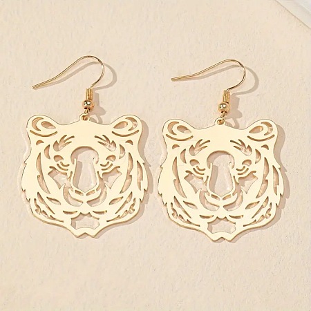 Tiger Head Alloy Dangle Earrings FS-WG96218-02-1
