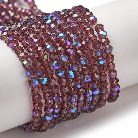 Electroplate Transparent Glass Beads Strands LS-EGLA-A035-T3mm-L13-1