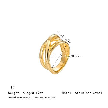 Irregular 304 Stainless Steel Finger Rings for Women SA8524-23-1