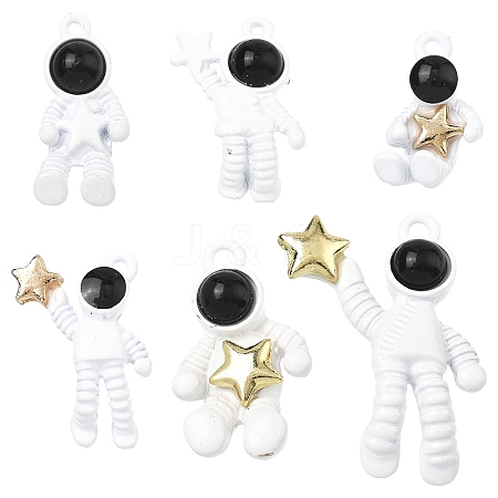 6Pcs 6 Styles Spray Painted Alloy Pendants FIND-YW0010-65-1
