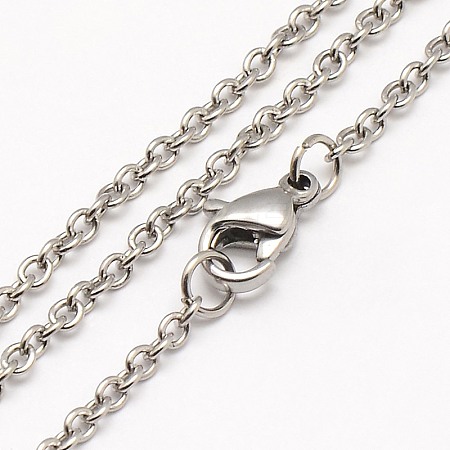 Trendy Unisex 304 Stainless Steel Cable Chain Necklaces NJEW-M057-A-01-1