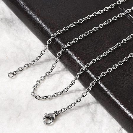 Tarnish Resistant 304 Stainless Steel Cable Chain Necklaces STAS-O053-06P-1