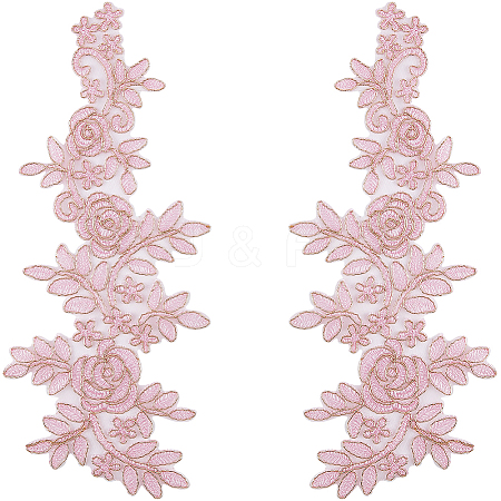 Flower Polyester Embroidery Lace Appliques DIY-WH20011-03C-1