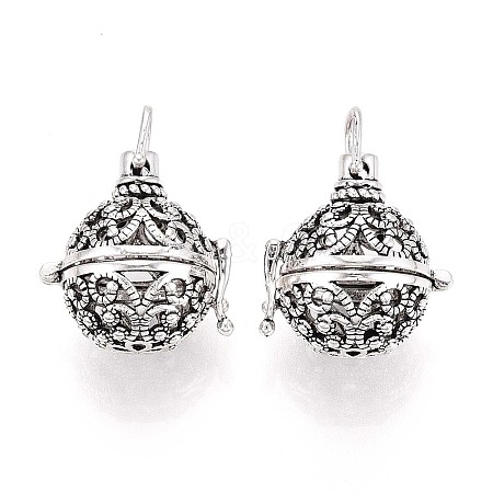 Rack Plating Brass Cage Pendants KK-S751-026AS-1