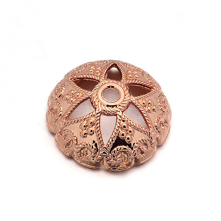 Alloy Flower Bead Caps PALLOY-L145-01RG-1