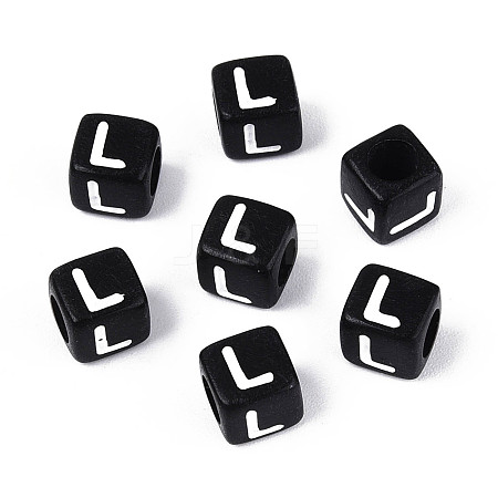 Initial Acrylic Horizontal Hole Beads OACR-ZX006-35L-1