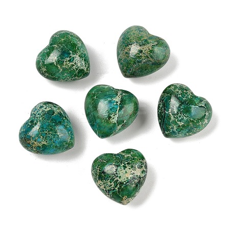 Dyed Natural Imperial Jasper Heart Palm Stone G-Q021-03F-1