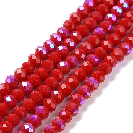 Electroplate Opaque Solid Color Glass Beads Strands EGLA-A044-P2mm-L22-1