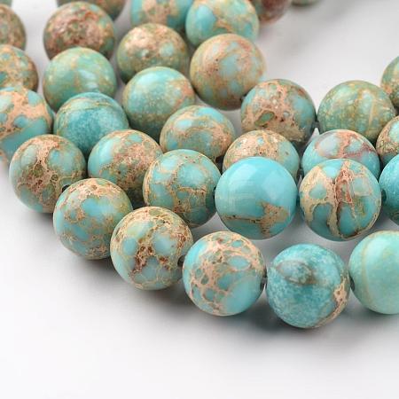 Natural Imperial Jasper Beads Strands G-I122-8mm-12-1