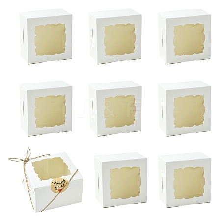 10Pcs Square Bakery Box CON-YW0001-95B-1