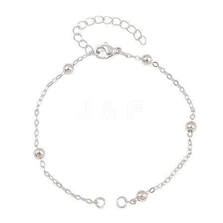 Brass Box Chain Bracelet Making KK-CBADBBF-03P-1