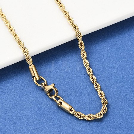 304 Stainless Steel Rope Chain Necklaces X-NJEW-F226-03G-04-1