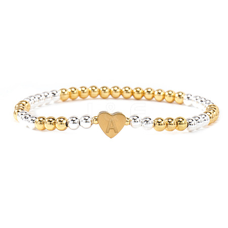 Brass Beads Stretch Bracelets for Women CW0227-12-1