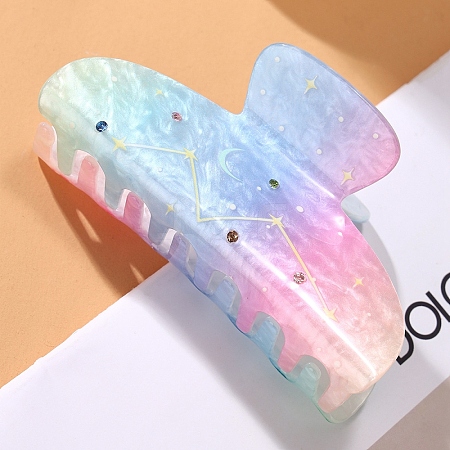 Starry Sky Pattern Cellulose Acetate Claw Hair Clips PW-WGE0265-01-1