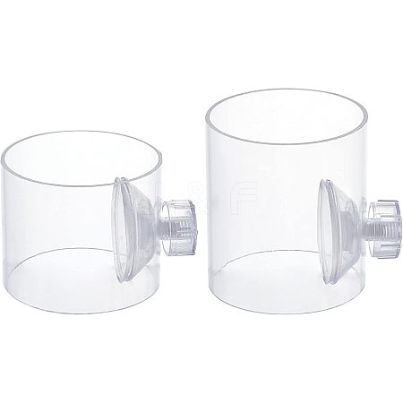 SUPERFINDINGS 2Pcs 2 Styles Transparent Acrylic Aquarium Shrimp Food Feeder Tube AJEW-FH0001-40-1