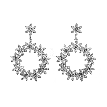 Alloy Rhinestone Stud Earrings PW-WG7C7B7-06-1