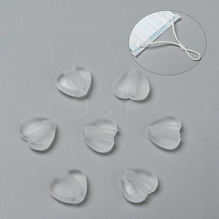 Heart Transparent PVC Plastic Cord Lock for Mouth Cover KY-D013-03A-1
