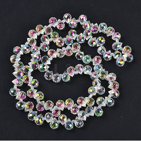 Electroplate Glass Beads Strands X-EGLA-D030-17X-1