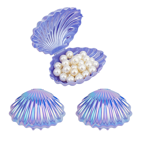 Pearlized Plastic Shell Shaped Jewelry Storage Boxes AJEW-WH0695-138B-01-1