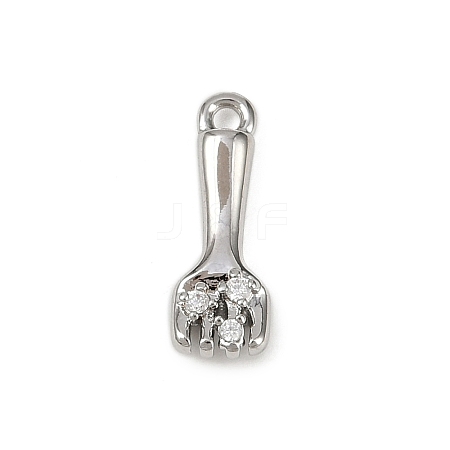 Brass Pave Clear Cubic Zirconia Pendants LS-KK-L238-10P-1