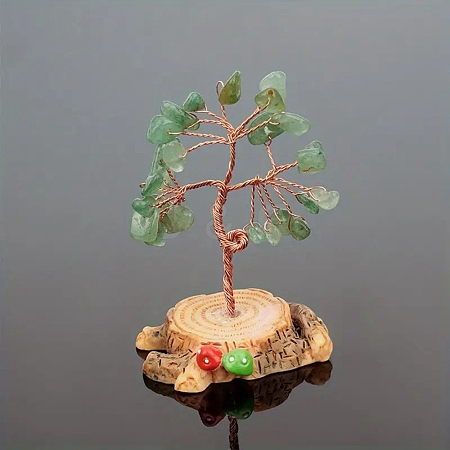 Natural Green Aventurine Chips Tree Decorations PW-WG17581-05-1